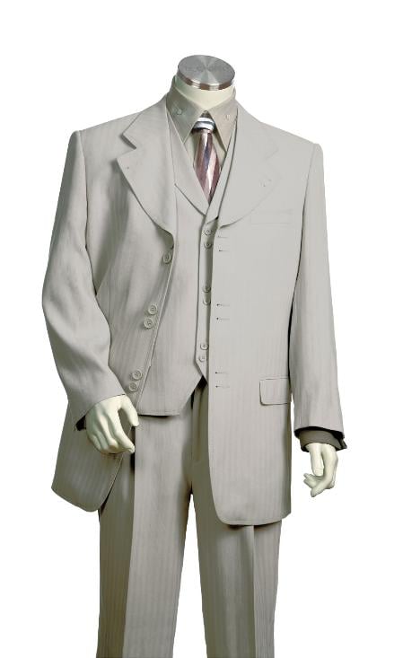 Men's Vested Unique Exclusive Fashion Suit Grey mensusa