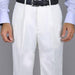 Men's White Single Pleat Dress Pants unhemmed unfinished bottom mensusa