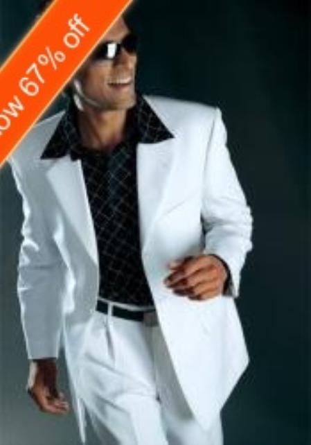 Men's White Suit All Year Around 3 Button Suits For Men - All White Suit mensusa