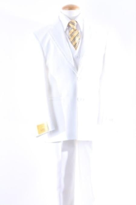 Men's White Two Button Flat Slacks With An Adjustable Waist Dress Suit mensusa