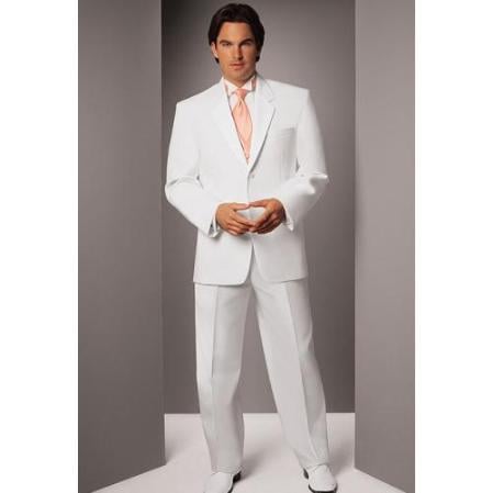 Men's White Two Button Notch Tuxedo mensusa