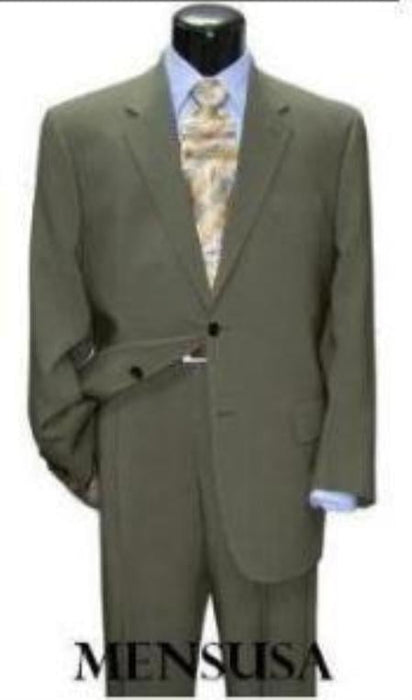 Men's greenish with some hint of Gray Mint ~ Sage Light Green Classic Two Button Business ~ Wedding 2 piece Side Vented Modern Fit Suits 2 Piece Suits For Men mensusa