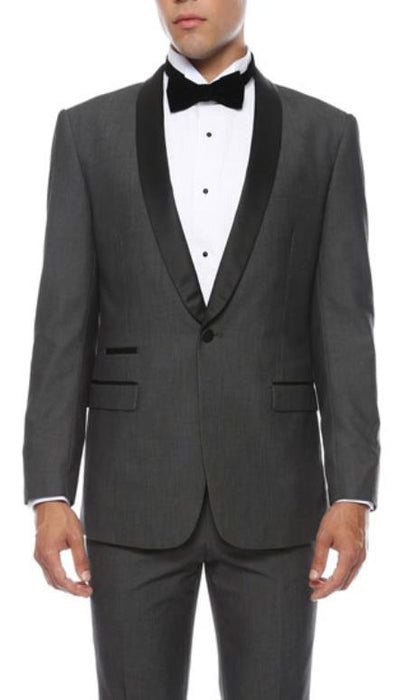 Men's Reno 1-Button Shawl Slim Fit Tuxedo Grey