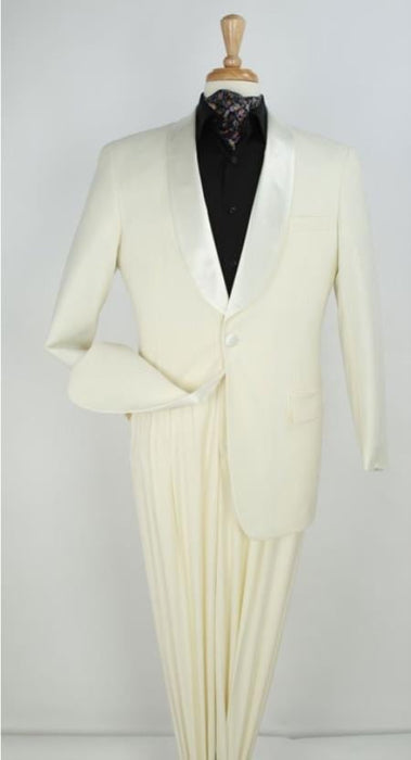 Champagne Suit Men's 1 Button Ivory ~ Cream ~ Off White Shawl Collar Suit Dinner Jacket Blazer Matching pants Fashion Tuxedo For Men