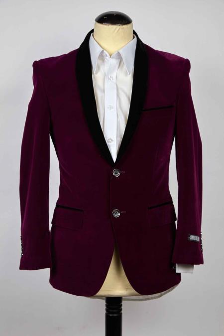 Men's Purple Designer Fashion Dress Casual Blazer