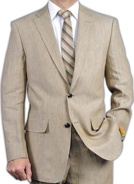 Men's Beige Linen Suit Perfect for Prom attire outfits - Mens Linen Suit