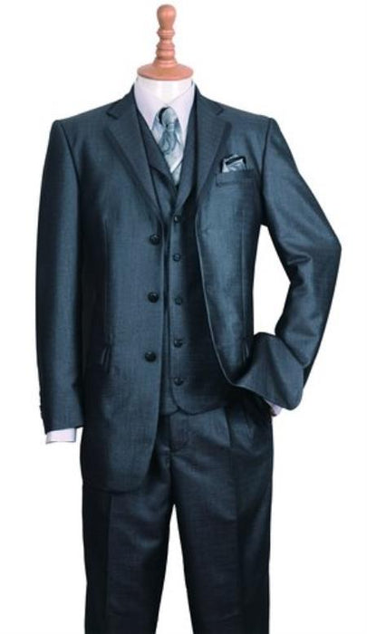 Men's Black Three Buttons Style suit Fashion Cheap Priced Business Suits Clearance Sale Edged Jacket w/ Pants Vest Set