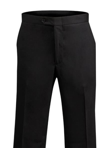 Men's Black Dress Pants 110's Wool unhemmed unfinished bottom