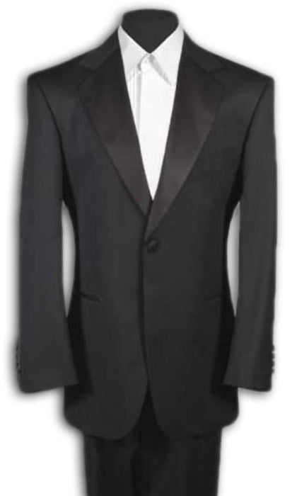 Men's Black Tuxedo 1 One Button Notch Tuxedo Suit