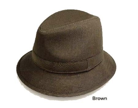 New Men's Fedora Trilby Mens Dress Hats Brown