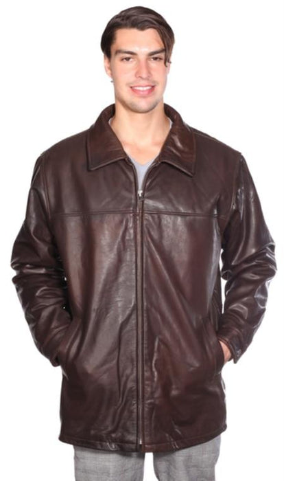 Classic Zip Front Lamb Coat w/ Thinsulate™ Zip-out Liner Brown Available in Big and Tall