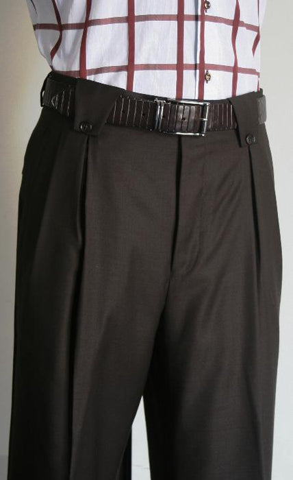 Men's Wide Leg Pants Brown Unhemmed Unfinished Bottom