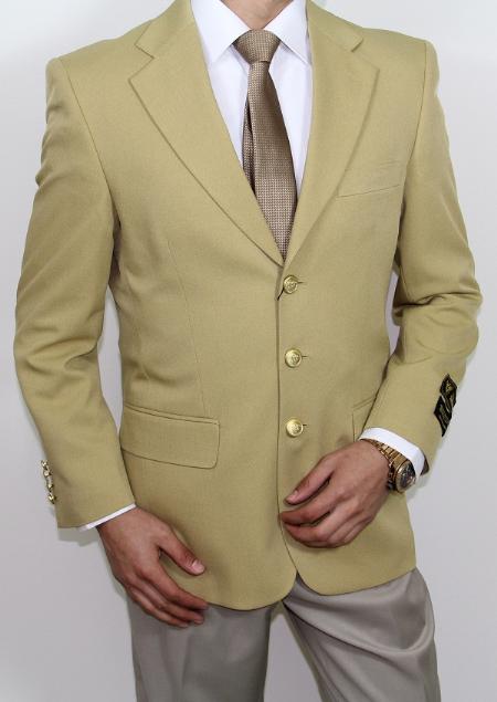 Mens Gold Blazer in 2 Buttons Style mensusa