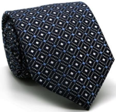 Men's Premium Double Diamond Ties Navy - Men's Neck Ties - Mens Dress Tie - Trendy Mens Ties