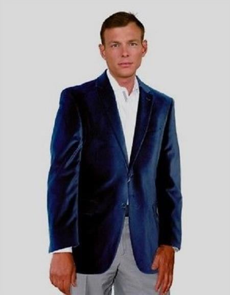 Velvet Blazer - Mens Velvet Jacket Sport Jacket For Men Navy