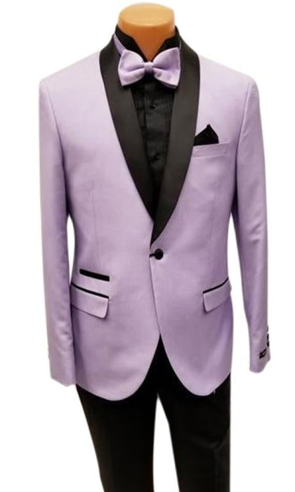 Men's One Button Shawl Lapel Lavender Prom Wedding Tuxedo Jacket & Pants Perfect for Prom & Wedding