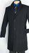 Mens Overcoat Three Quarters Length Men's Dress Coat Men's Car Coat Collection in a Soft Cashmere Blend - Black mensusa