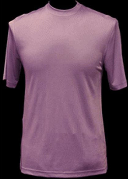 Men's Classy Mock Neck Shiny Pink Short Sleeve Stylish Shirt