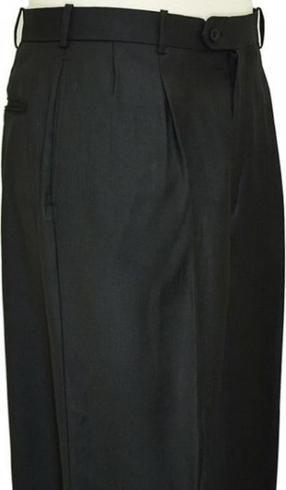 Mens Pleated Dress Pants Black Wide Leg Slacks Pleated baggy dress trousers unhemmed unfinished bottom mensusa