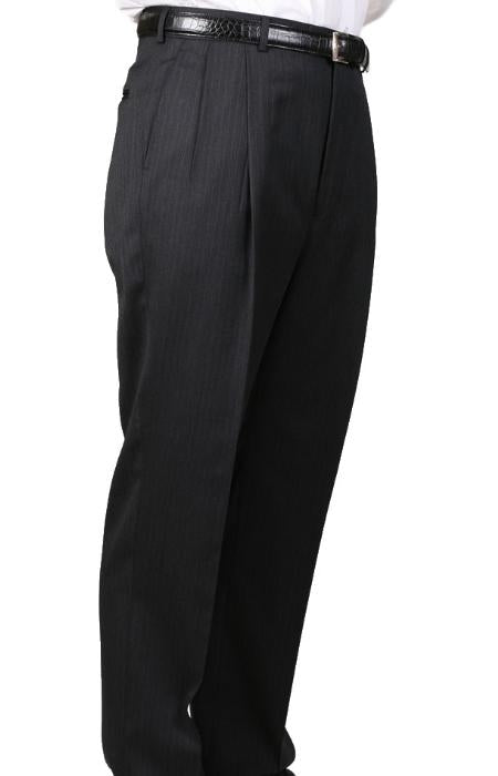 Mens Pleated Dress Pants Charcoal Somerset Pleated Trouser unhemmed unfinished bottom mensusa