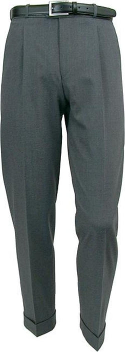 Mens Pleated Dress Pants Mizzani Light Gray Pleated Super 120's Wool premier quality italian fabric Dress Slacks unhemmed unfinished bottom - mensusa