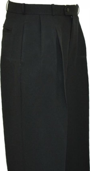 Mens Pleated Dress Pants Solid Black Wide Leg Slacks Pleated baggy dress trousers unhemmed unfinished bottom mensusa