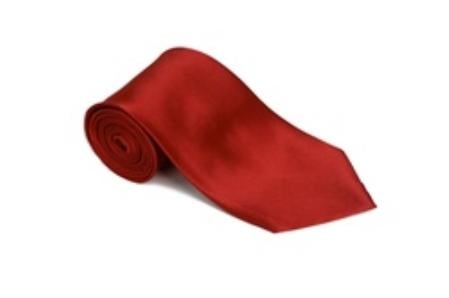 Lipstickred 100% Silk Solid Necktie With Handkerchief Buy 10 of same color Tie For $25 Each-Men's Neck Ties - Mens Dress Tie - Trendy Mens Ties