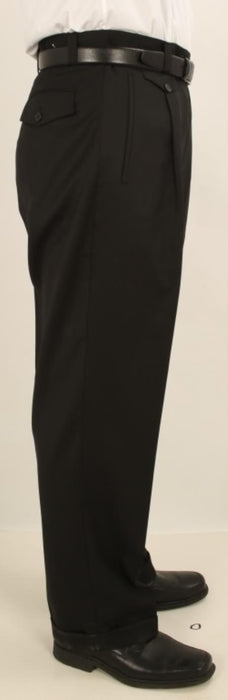 Men's Wide Leg Single Pleated Pants Solid Black Men's Wide Leg Trousers - Cheap Priced Dress Slacks For Men On Sale