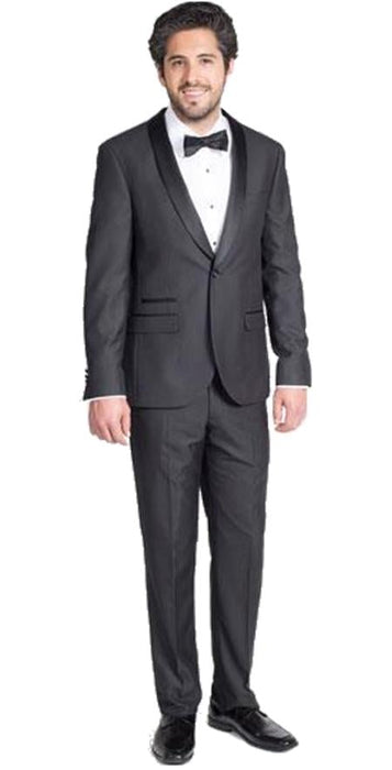 Men's Black Slim Fit Tuxedo with Shawl Lapel Slim Fit Black Tuxedo - Skinny Fit Tuxedo