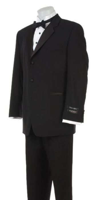 Three buttons Tuxedo Super 120's Light Weight Soft Poly-Rayon Tuxedo Suit + Shirt + Bow Tie + Vest