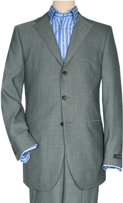 Mid Gray Business Men Suit Super 150 Three - 3 Buttons Style premier quality italian fabric Design