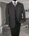 Mens Three Piece Suit - Vested Suit Charcoal Bold Chalk 3 Piece 3 BUTTON Suit mensusa