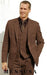 Mens Three Piece Suit - Vested Suit High Quality Brown 2 Btn Vested Poly Rayon 3 Piece Suit mensusa