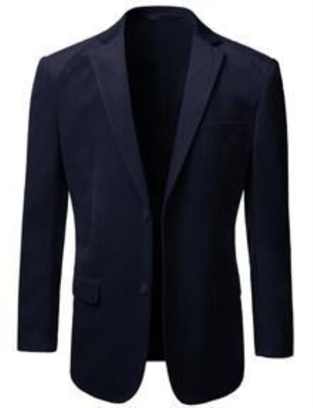 Men's 2 Button Velvet Men's Wholesale Blazer Navy