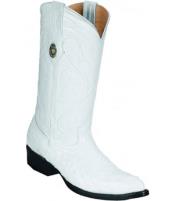 Men's White Diamonds Leather Insole Genuine Full Quill Ostrich White Boots