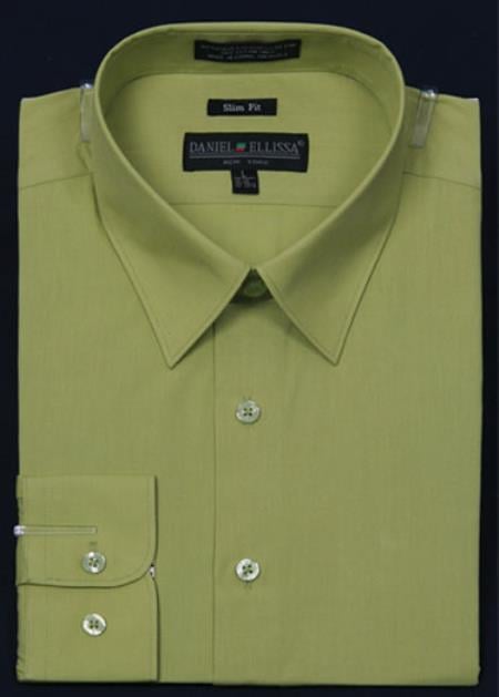 Affordable Clearance Cheap Mens Dress Shirt Sale Online Trendy - Men's Slim Fit Dress Shirt - lime mint Color