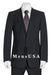 NEW Black & Gray Mini Thin Pinstripe Suit 2 Button Jacket Flat front Pants side back vent coat style coat conservative suit mensusa