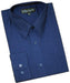 Navy Blue Cotton Blend Convertible Cuffs Men's Dress Shirt mensusa