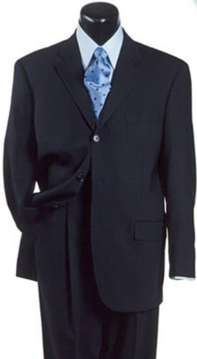 Navy Blue Suit For Men Double Vent Super 140's premier quality italian fabric Design - mensusa