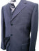 Navy Blue Suit For Men Pinstripe Super 120'S Poly~Rayon Cheap Priced Business Suits Clearance Sale Premier Quality Online Sale Clearance Available In 2 Or 3 Buttons Style Regular Classic Cut - mensusa