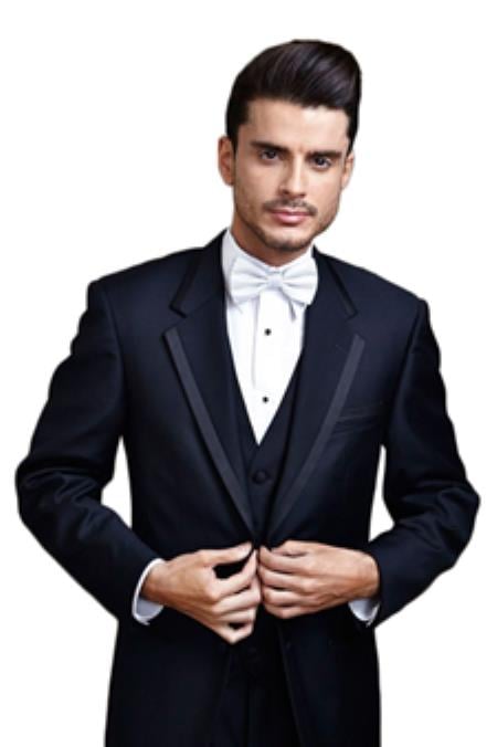 Midnight Navy Blue Edge Two Button Tuxedo