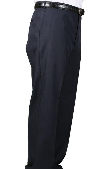 Navy Bond Flat Front Trouser mensusa