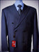 Navy Double Breasted Suits peak lapel wool front With Side Vent Jacket Pleated Pants suit mensusa