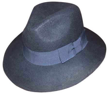 Navy 100% Wool Fedora Trilby Mobster Mens Dress Hats For Mens