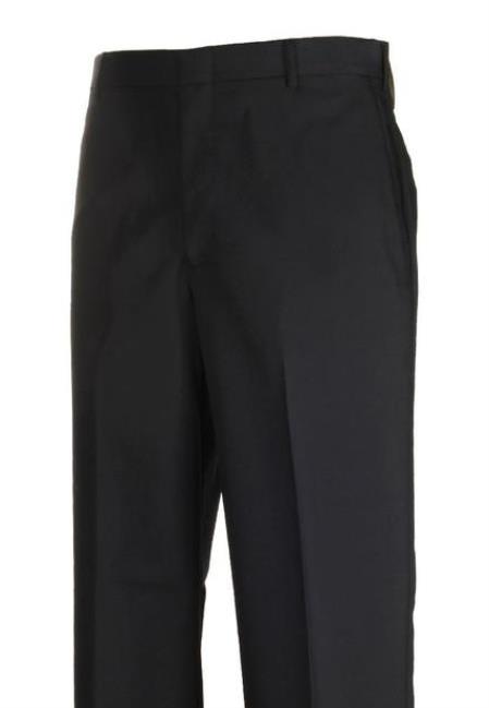 Navy Flat Front Dress Pants unhemmed unfinished bottom