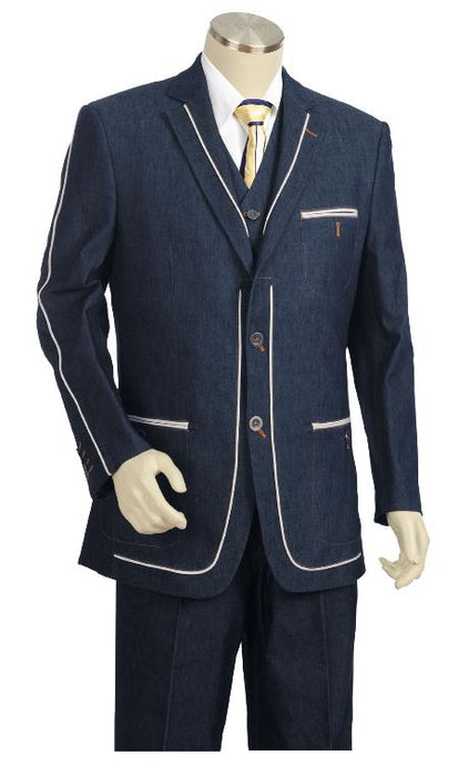 Navy Men's Three Button Suit