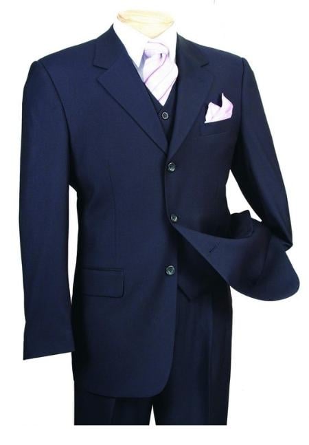 Nice 3PC Black Tone on Tone Stripe ~ Pinstripe Men's three piece suit With a Vest 2 Buttons Style Jacket mensusa