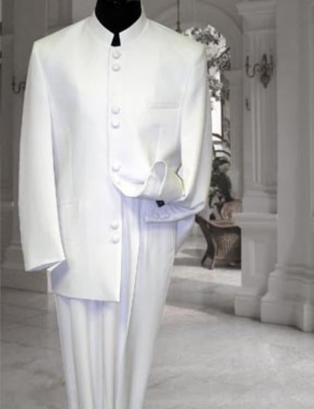 Off White sale - Cream - Ivory Mandarin Suits For Men - mensusa