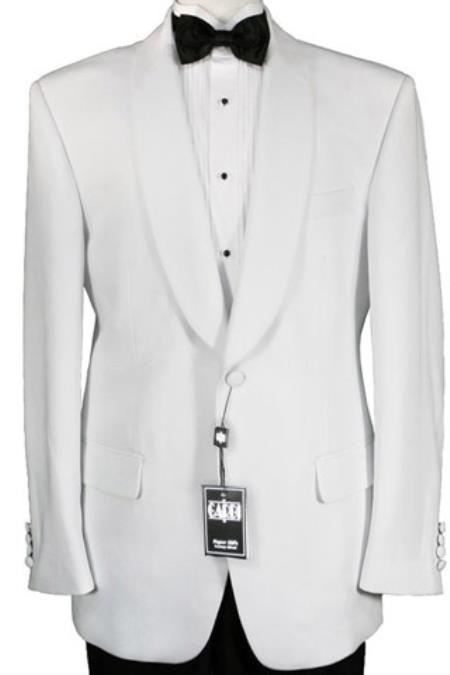 Men's One Button 100% Luxurious Microfiber Fabric White Dinner Jacket