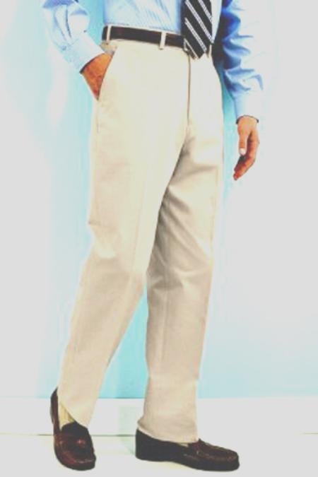 PA100 Snow White Men's White Dress Pants Hand Made Relax Fit unhemmed unfinished bottom mensusa